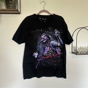 Janis Joplin Black Short Sleeve 100% Cotton T Shirt Size Large